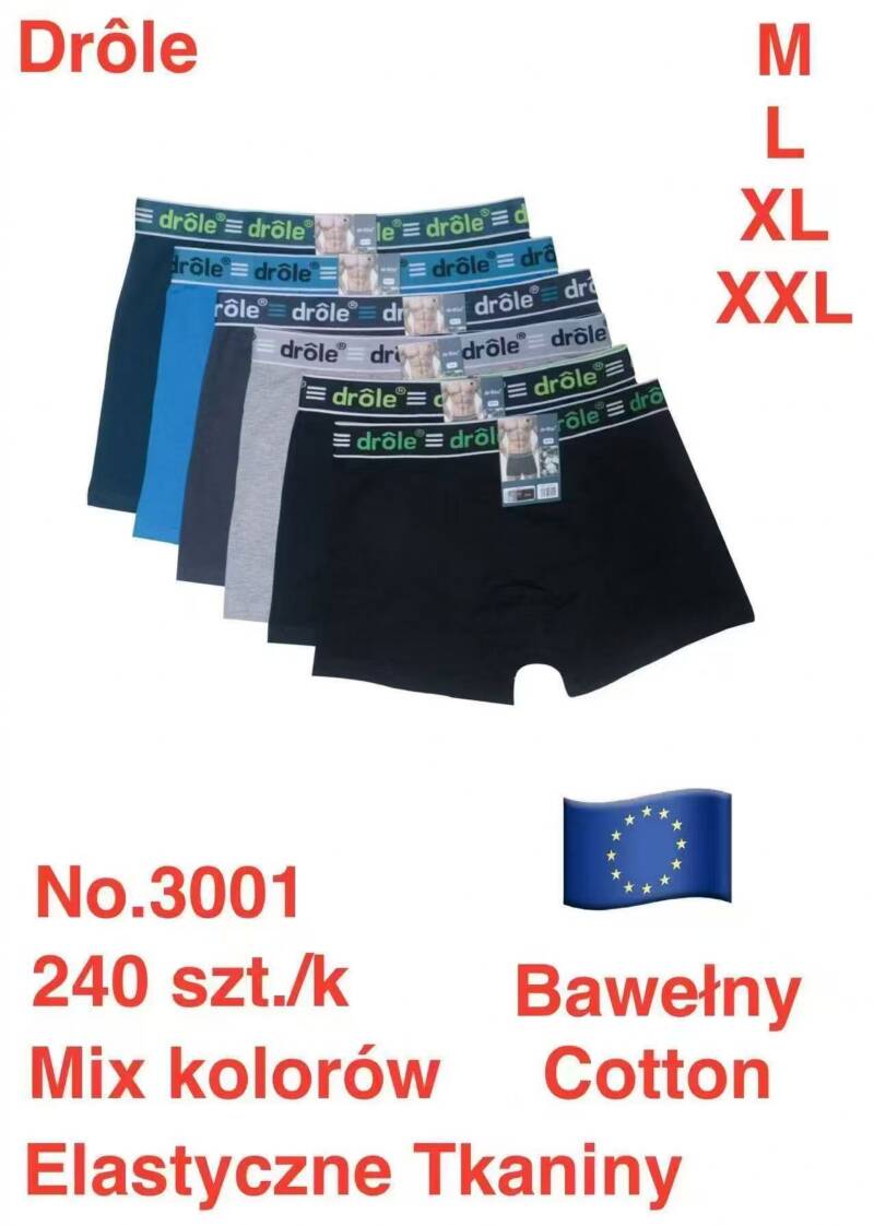 Bokserki męskie Roz M-2XL, Mix kolor Paczka 24 szt
